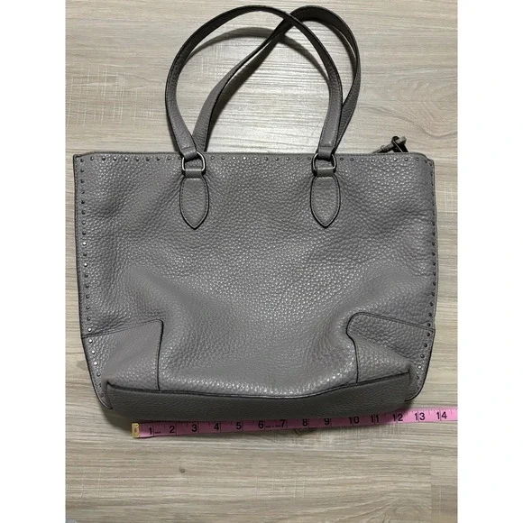 Rebecca‎ Minkoff Studded Leather Tote Bag Grey Shoulder Bag